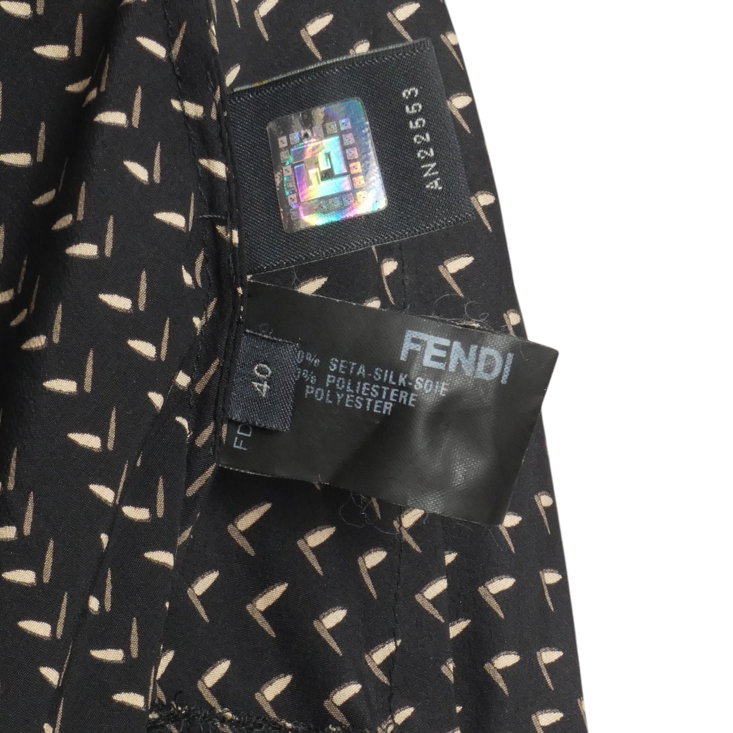 FENDI- Printed Silk Belted Dress, Size 4