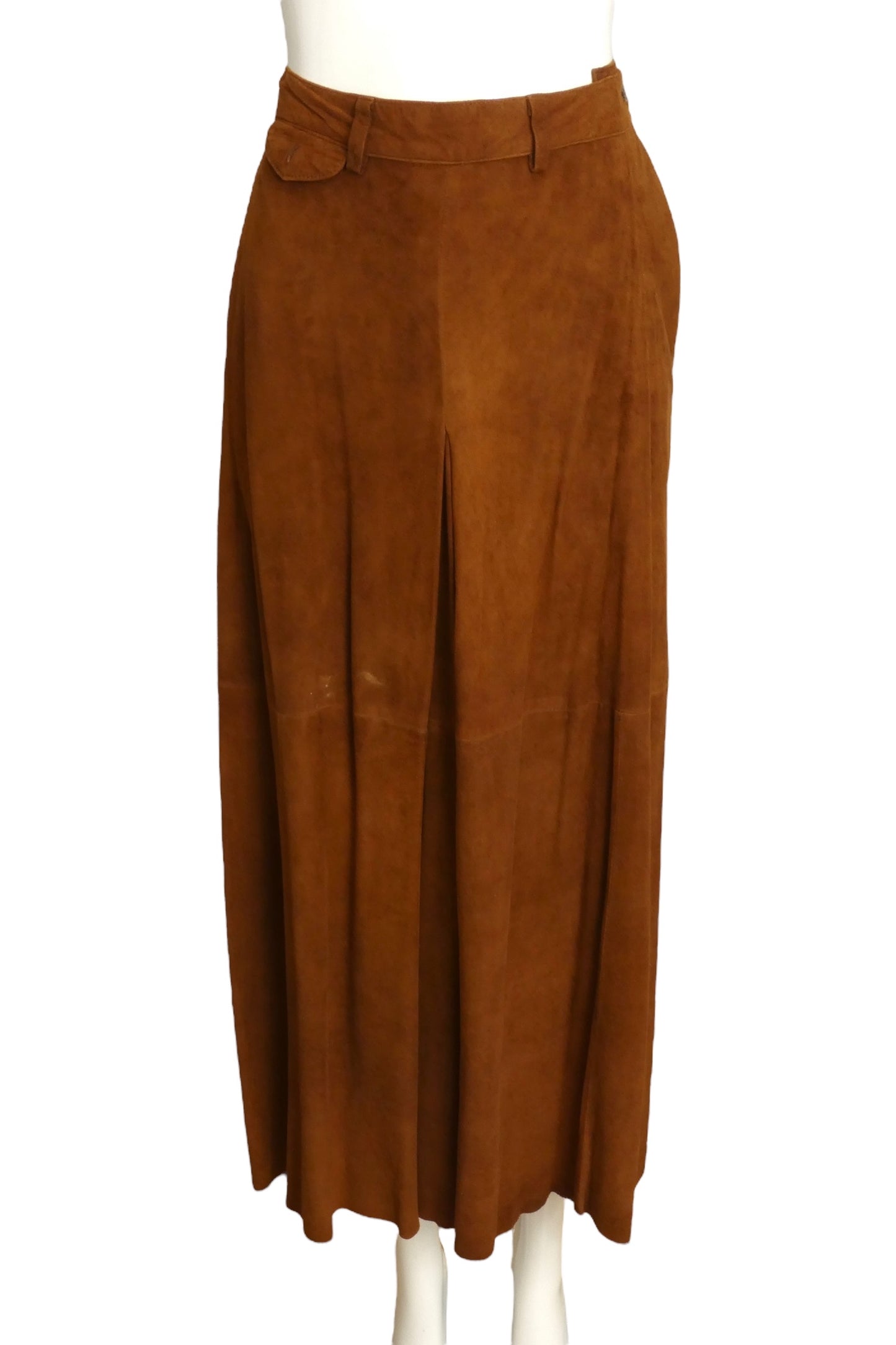 RALPH LAUREN PURPLE LABEL- 1990s Brown Suede Skirt Ensemble, Size 8