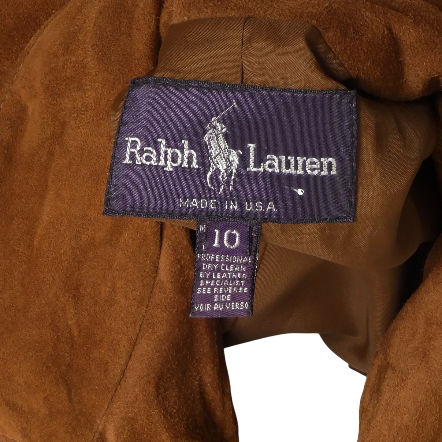 RALPH LAUREN PURPLE LABEL- 1990s Brown Suede Skirt Ensemble, Size 8