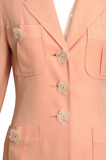CHEAP & CHIC MOSCHINO- 1990s Pink Crepe Skirt Suit, Size 6