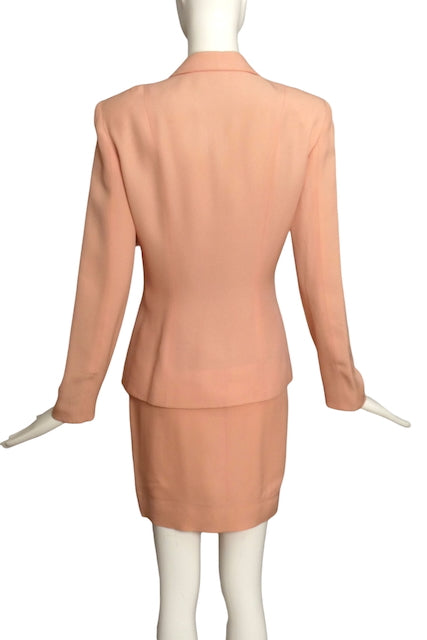 CHEAP & CHIC MOSCHINO- 1990s Pink Crepe Skirt Suit, Size 6
