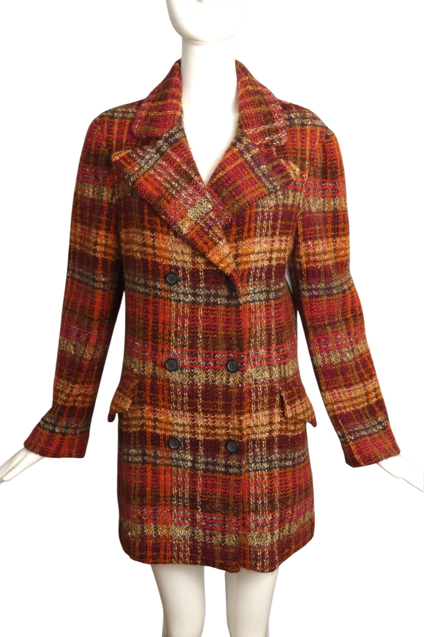 MISSONI- 1980s Double Breast Tweed Coat, Size 12