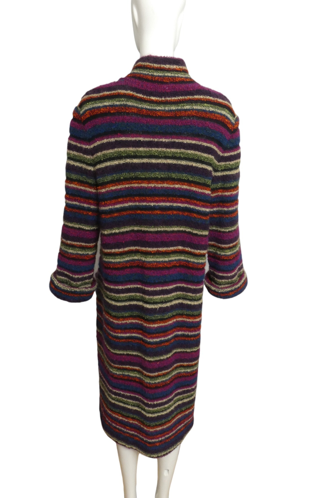 MISSONI- 1970s Wool Striped Coat, Size 10