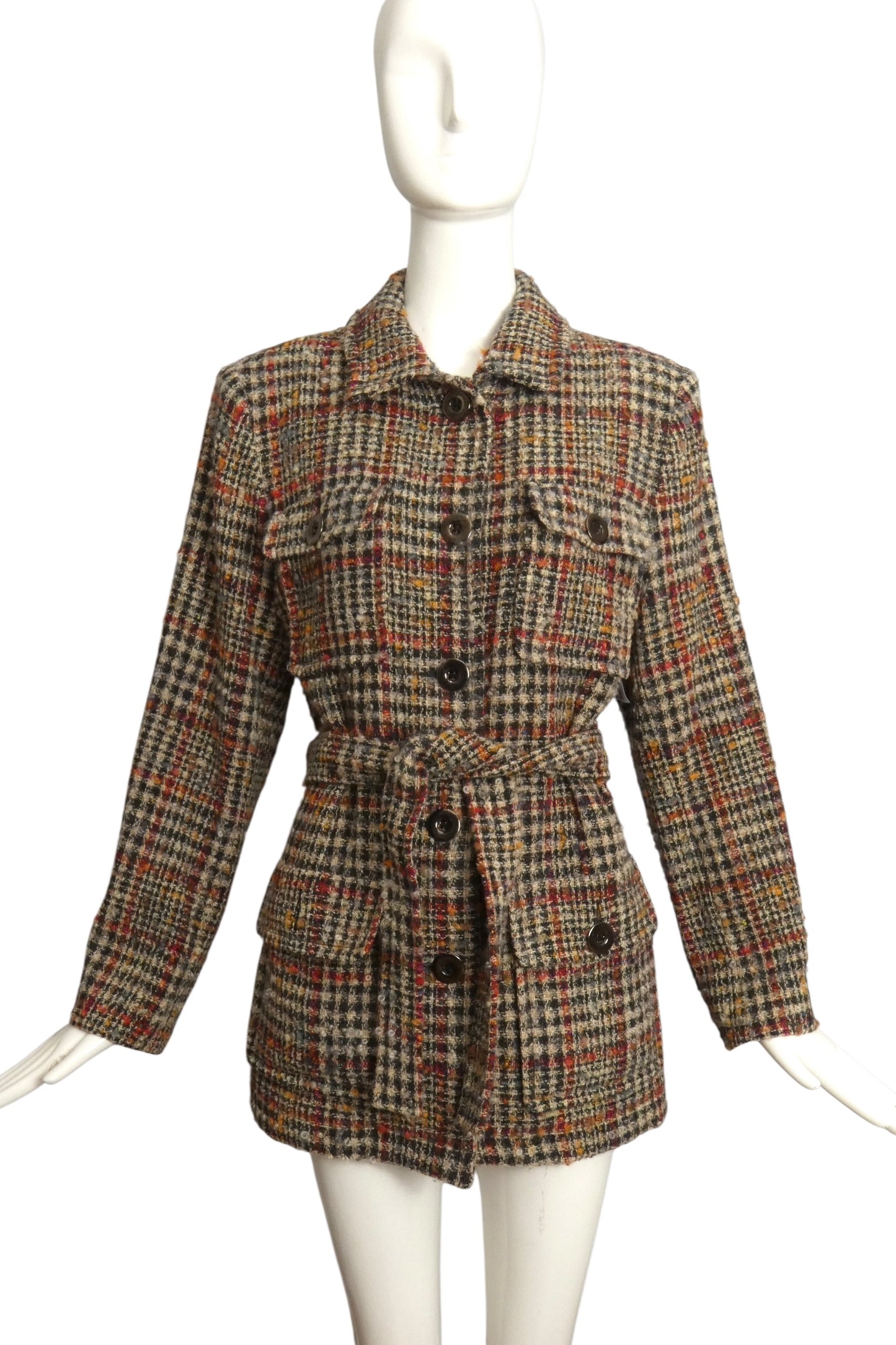 YVES SAINT LAURENT- 1996 Wool Tweed Coat, Size 10