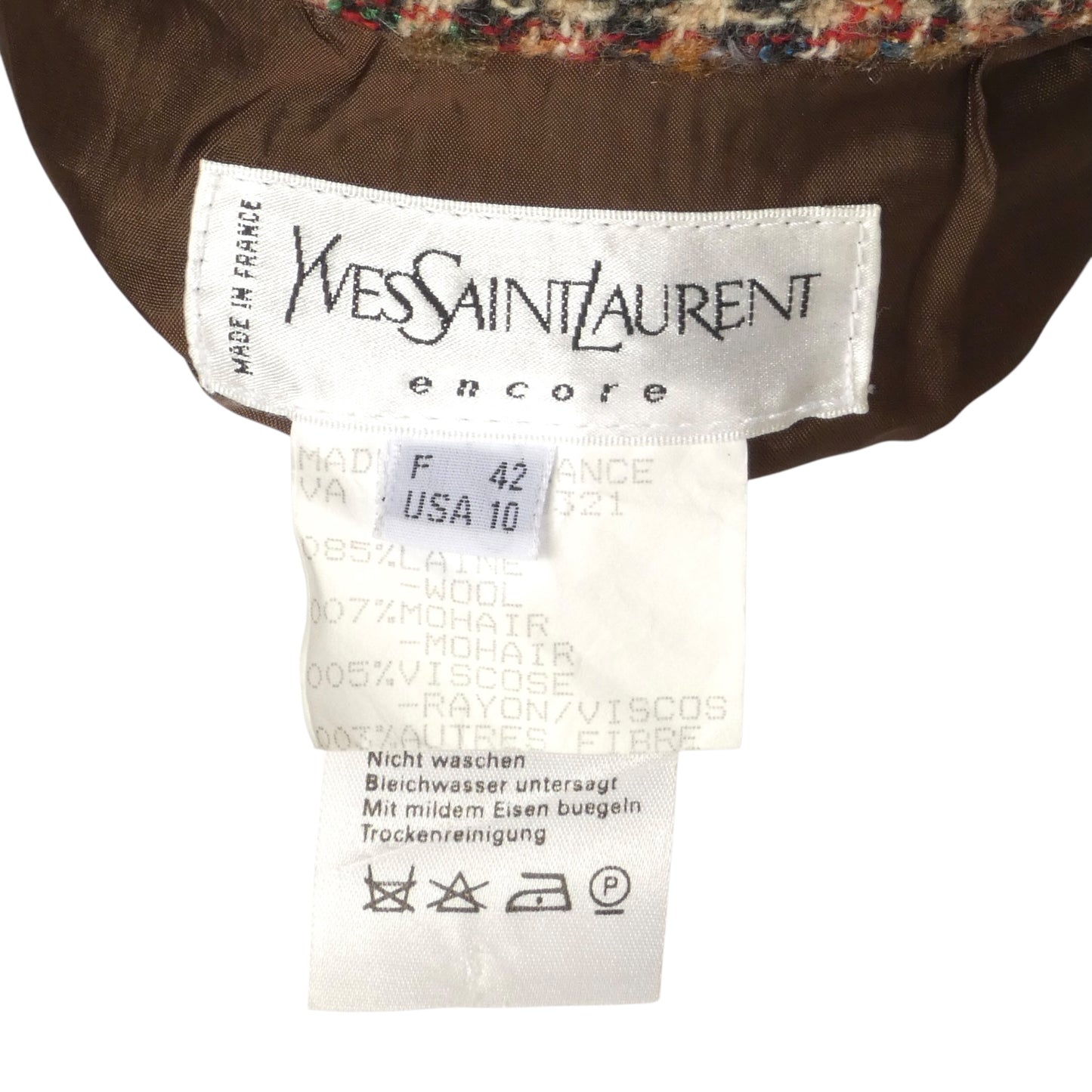 YVES SAINT LAURENT- 1996 Wool Tweed Coat, Size 10