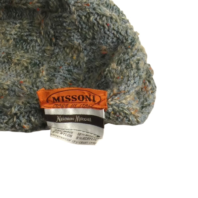 MISSONI- 1970s Multi Color Knit Stocking Cap & Mittens
