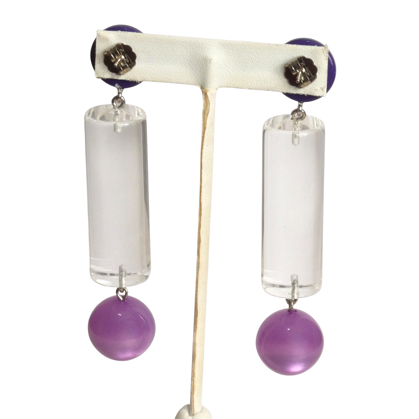 EMPORIO ARMANI- NWT Pierced Lucite Cylindrical Drop Earrings
