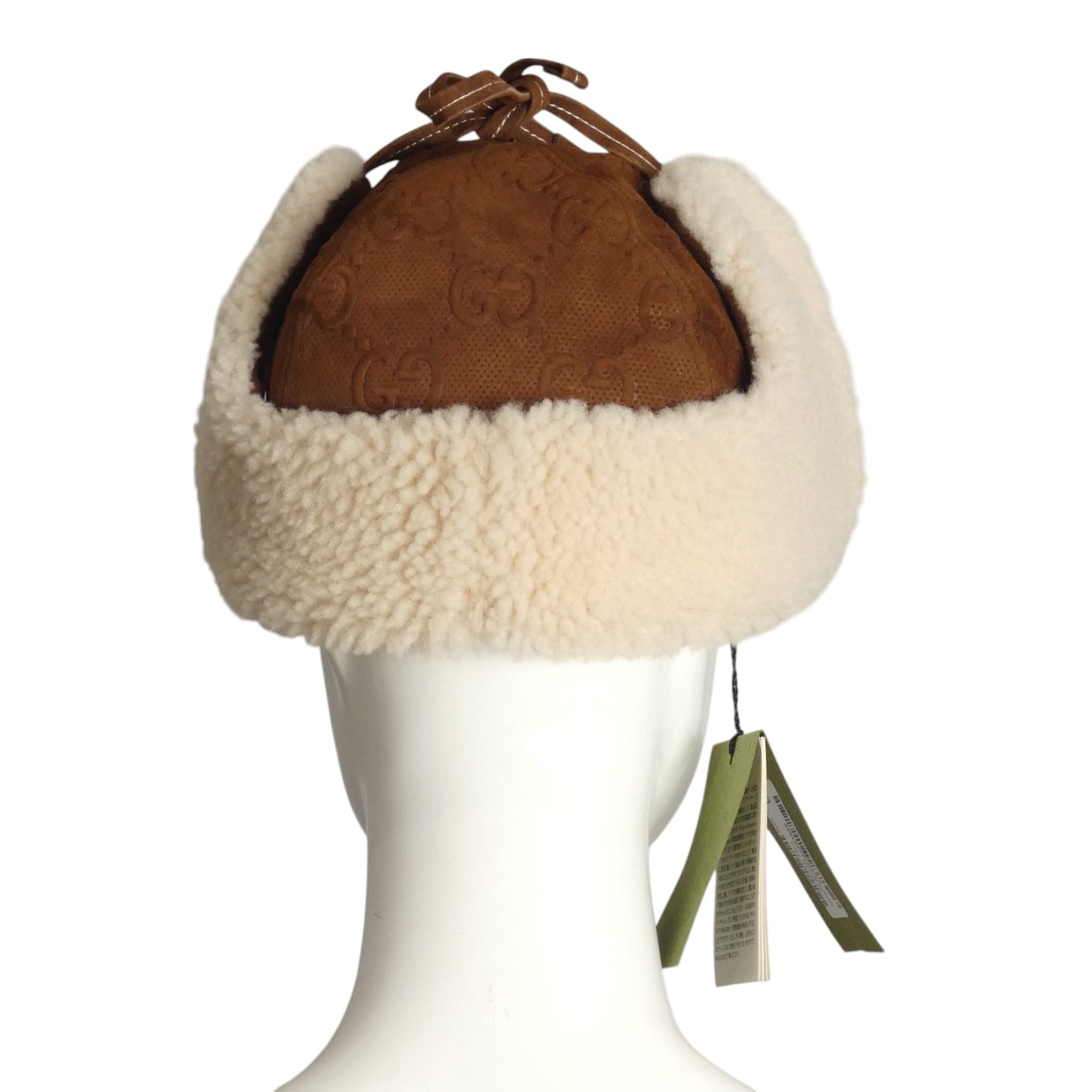 GUCCI- NWT 2023 Shearling & Brown Suede Trapper Hat, Size Medium