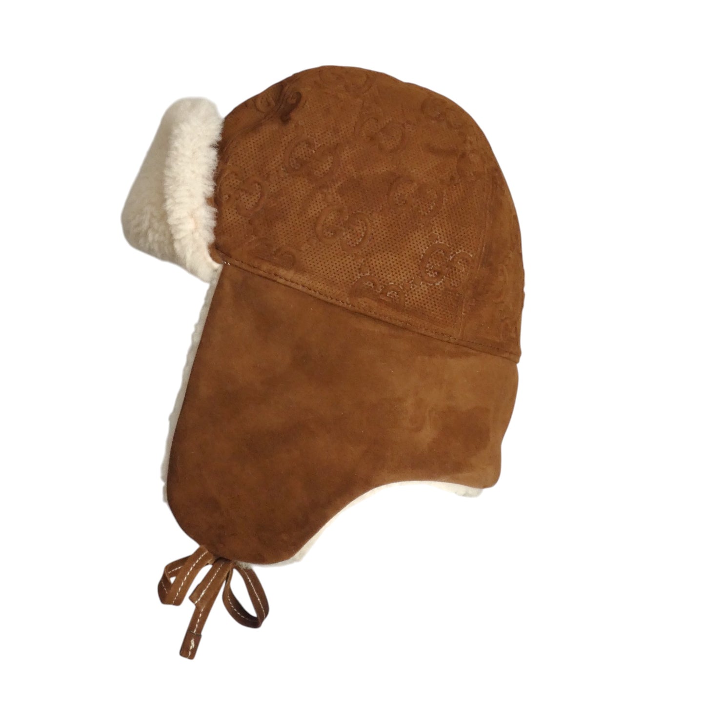 GUCCI- NWT 2023 Shearling & Brown Suede Trapper Hat, Size Medium