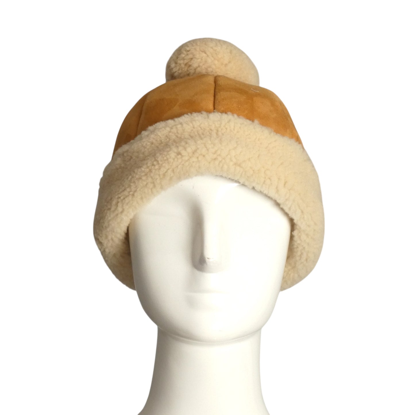 GUCCI- NWT Shearling & Suede Beanie, Size Medium