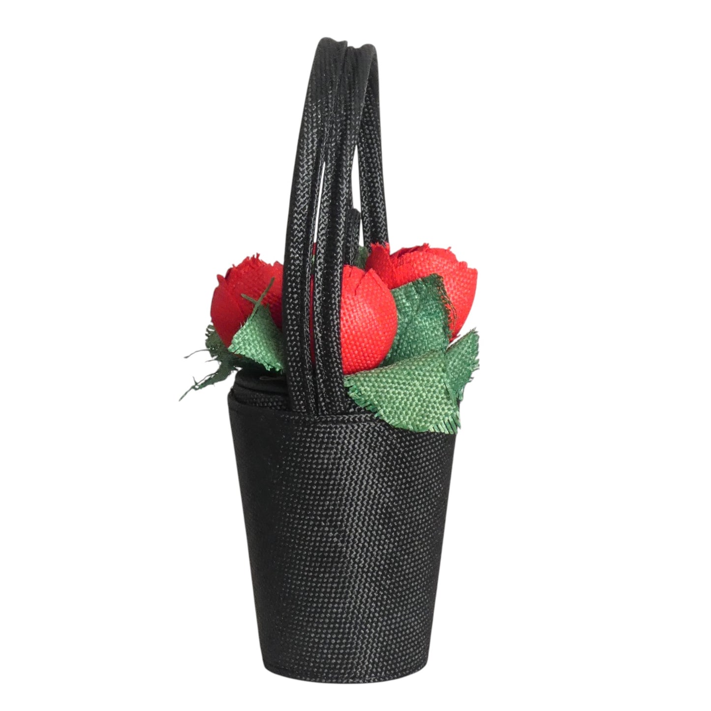 LULU GUINNESS- NWT Black & Red Straw "Baby Florist" Purse