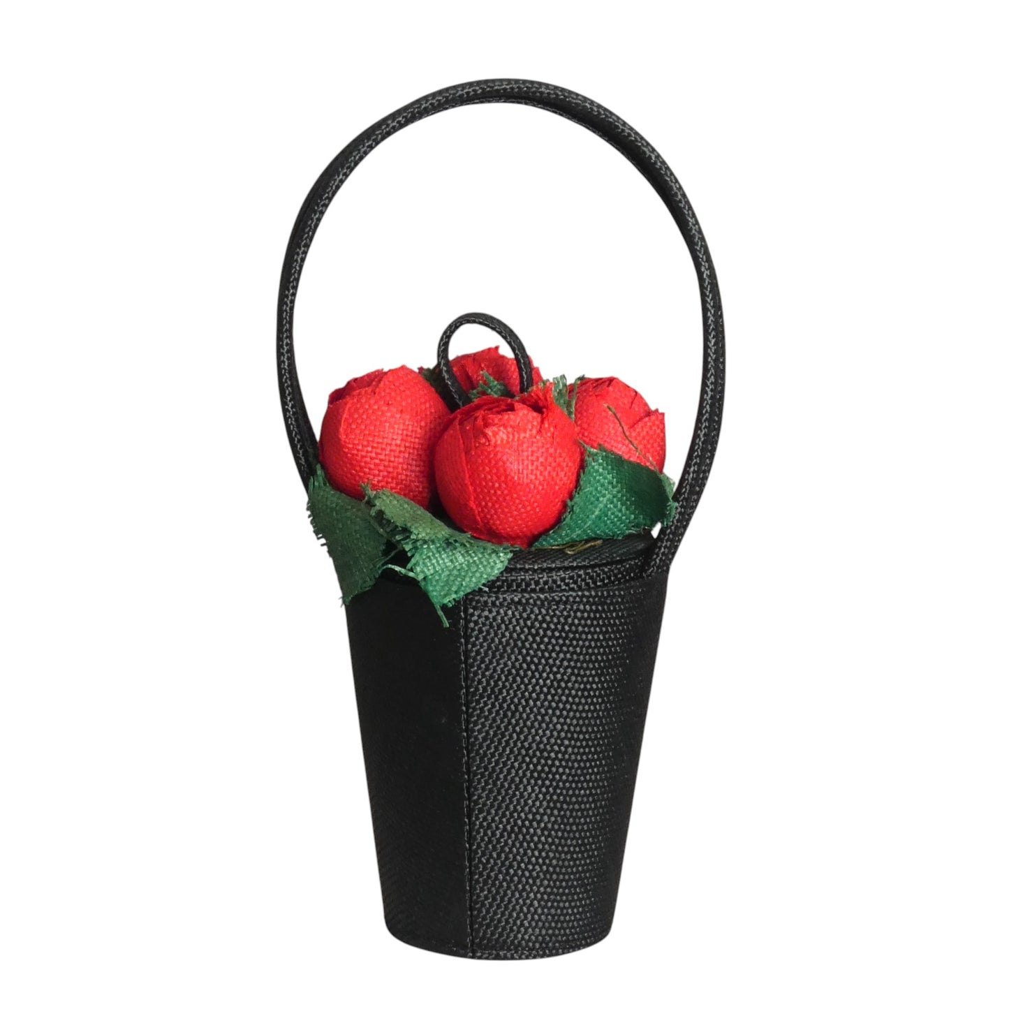 LULU GUINNESS- NWT Black & Red Straw "Baby Florist" Purse