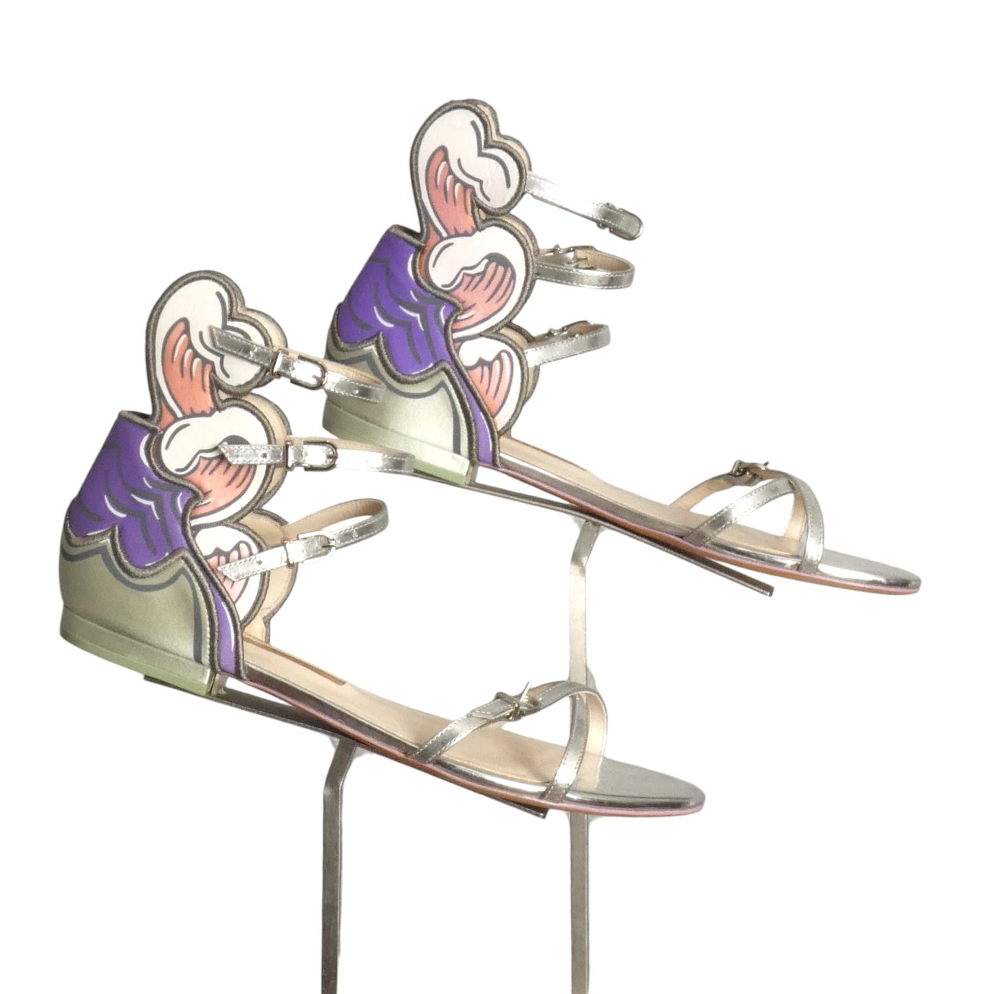 SOPHIA WEBSTER- Metallic Wave Sandals, Size 39