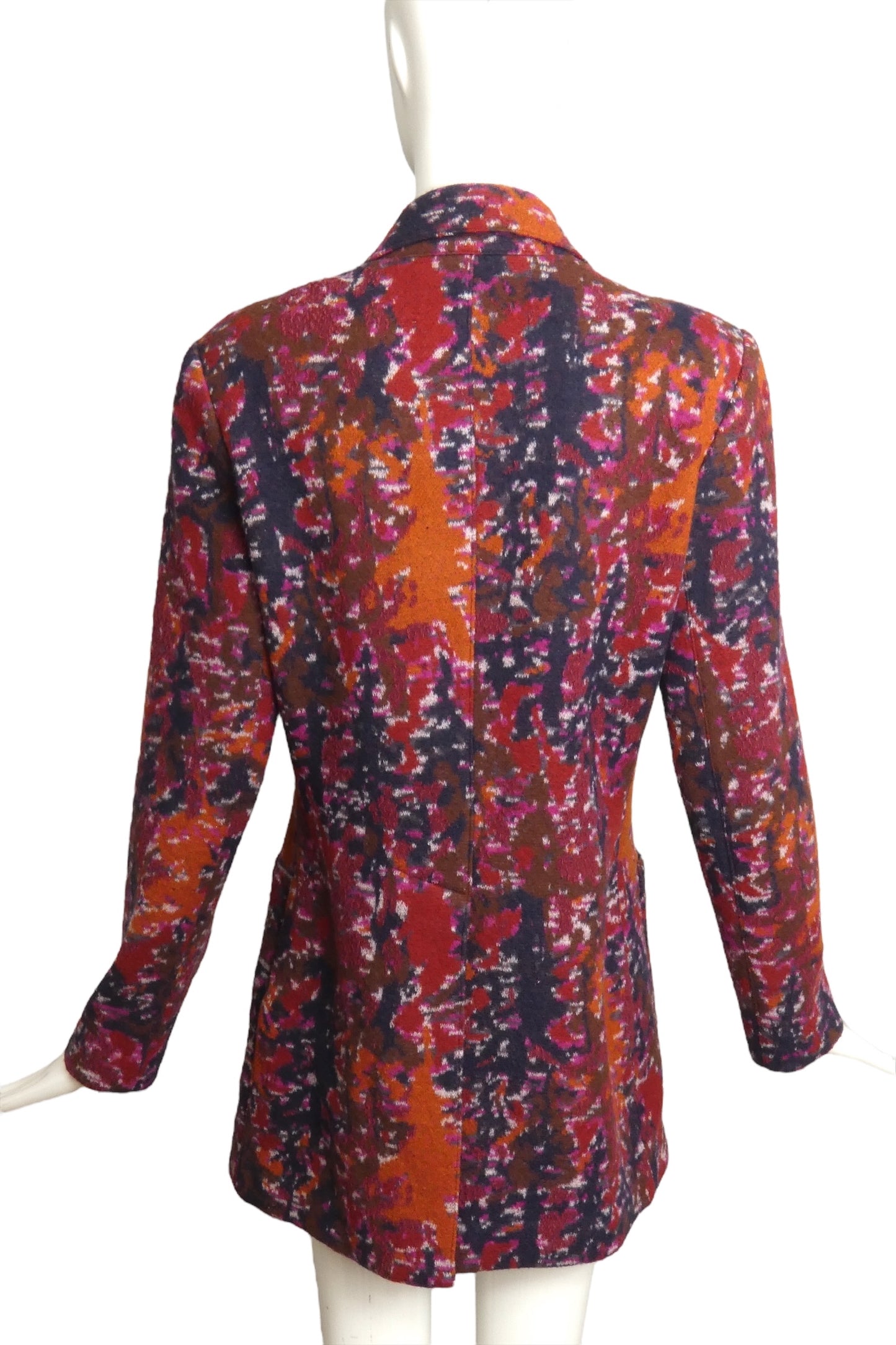 MISSONI- 1980s Multi Color Wool Blend Coat, Size 10