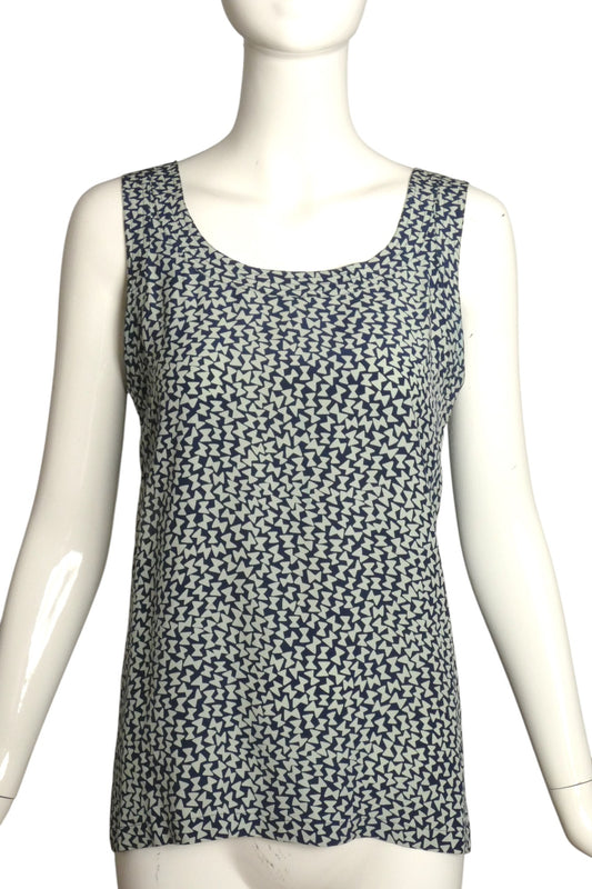 CHANEL BOUTIQUE- 1980s Printed Silk Shell, Size 4