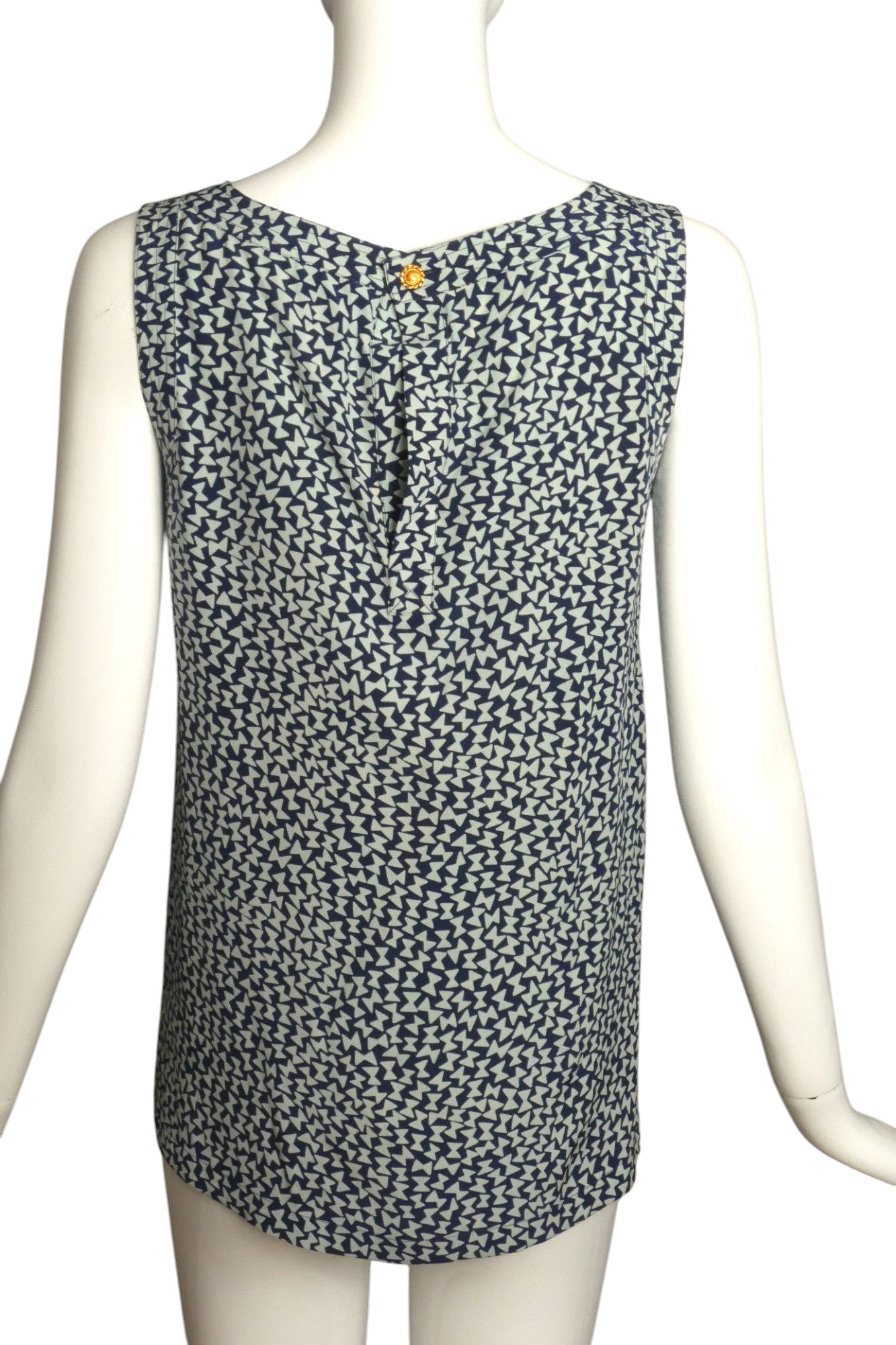 CHANEL BOUTIQUE- 1980s Printed Silk Shell, Size 4
