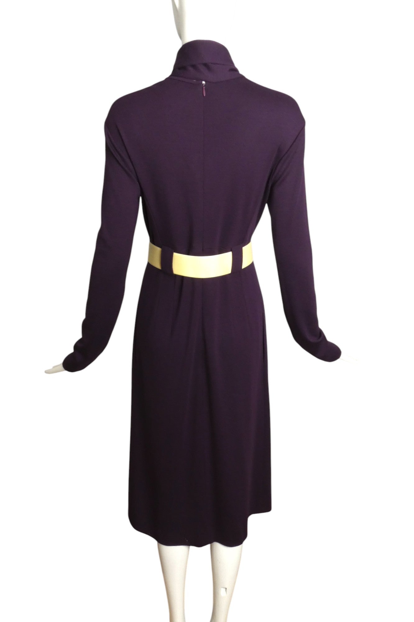 CHANEL- 2007 Purple Wool Dress & Patent Belt, Size 12