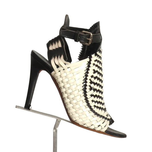 PROENZA SCHOULER- 2015 Woven Patent Leather Sandals, Size 36.5