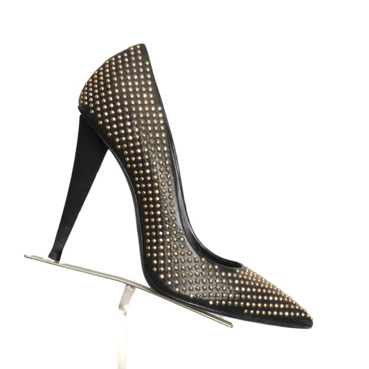 GIUSEPPE ZANOTTI- Black Leather Studddedc Pumps, Size 37