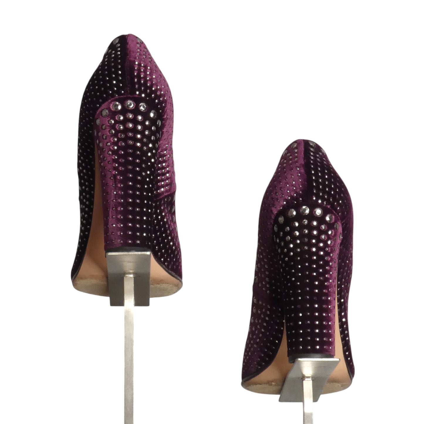 PRADA- Purple Velvet Studded Pumps, Size 36.5