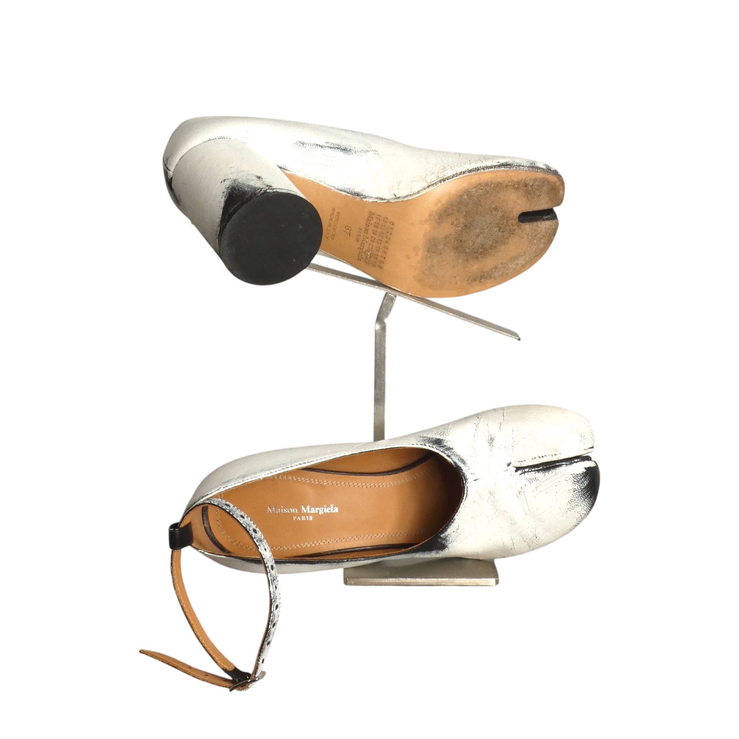 MAISON MARGIELA- 2020 Distressed Tabi Bianchetto Heels, Size 37