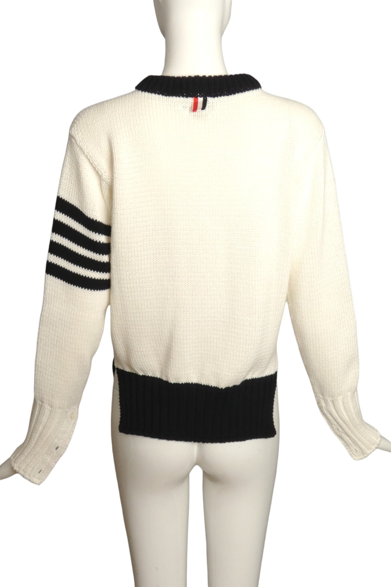 THOM BROWNE- Multi Color Cotton Knit Sweater, Size Small