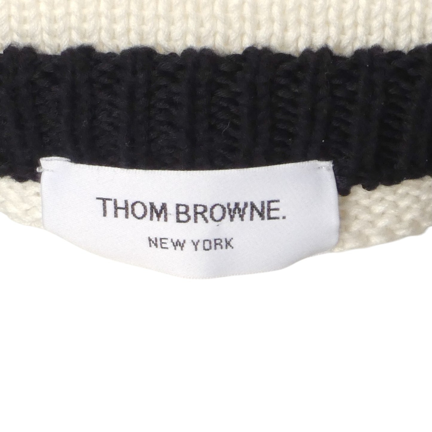 THOM BROWNE- Multi Color Cotton Knit Sweater, Size Small