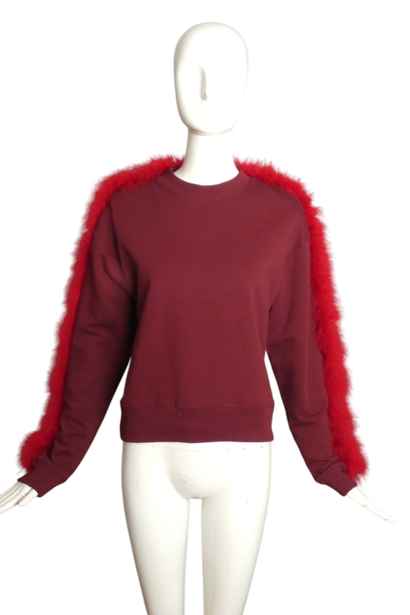 DRIES VAN NOTEN- 2021 Cotton & Feather Trimmed Sweatshirt, Size 4