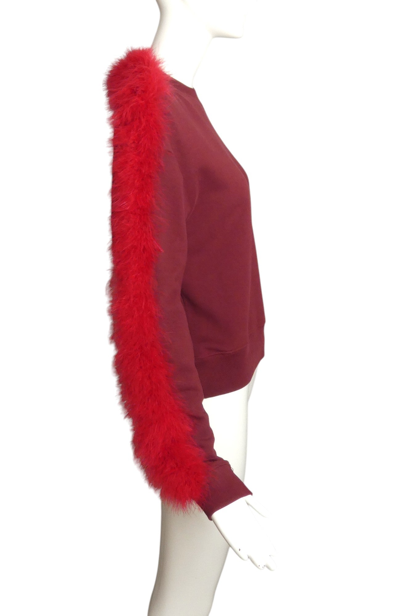 DRIES VAN NOTEN- 2021 Cotton & Feather Trimmed Sweatshirt, Size 4