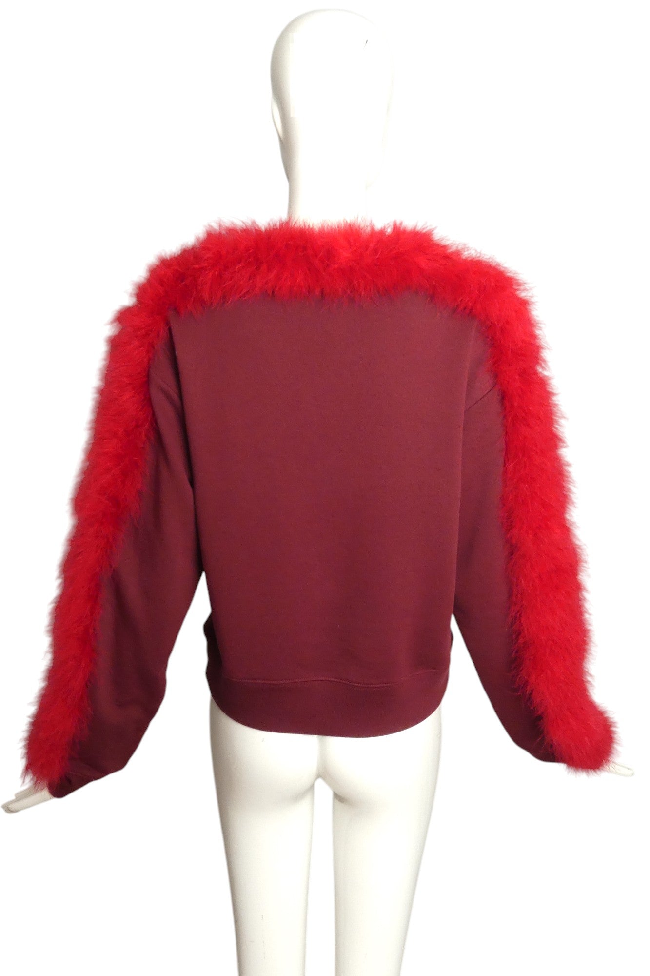 DRIES VAN NOTEN- 2021 Cotton & Feather Trimmed Sweatshirt, Size 4
