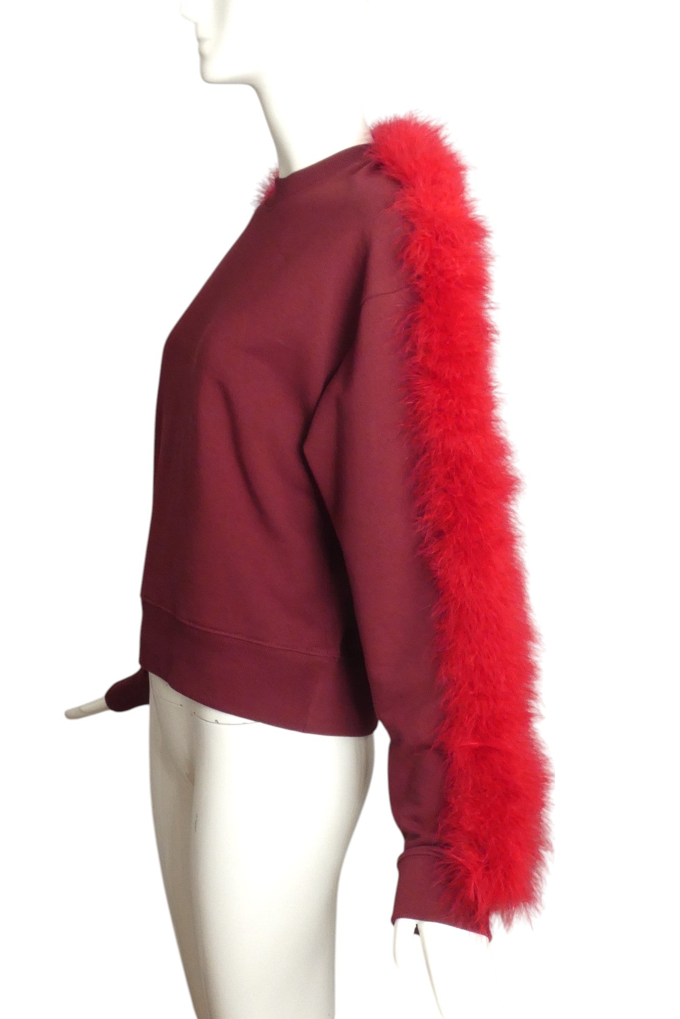 DRIES VAN NOTEN- 2021 Cotton & Feather Trimmed Sweatshirt, Size 4