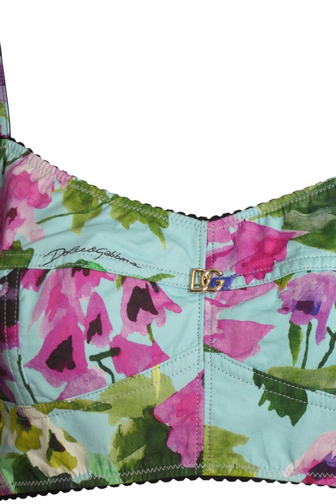 DOLCE & GABBANA- Floral Cotton Bra Top, Size 6