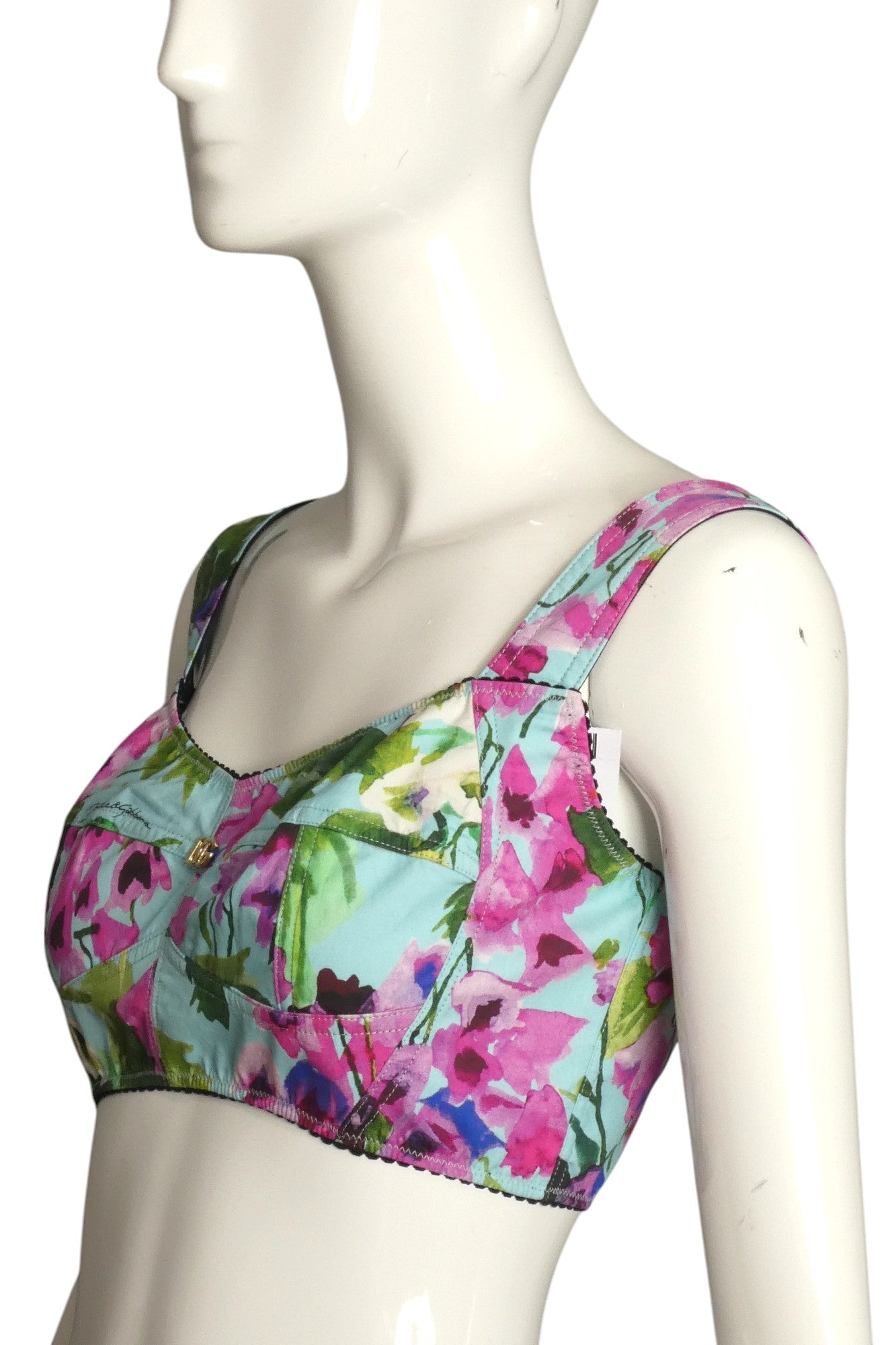 DOLCE & GABBANA- Floral Cotton Bra Top, Size 6