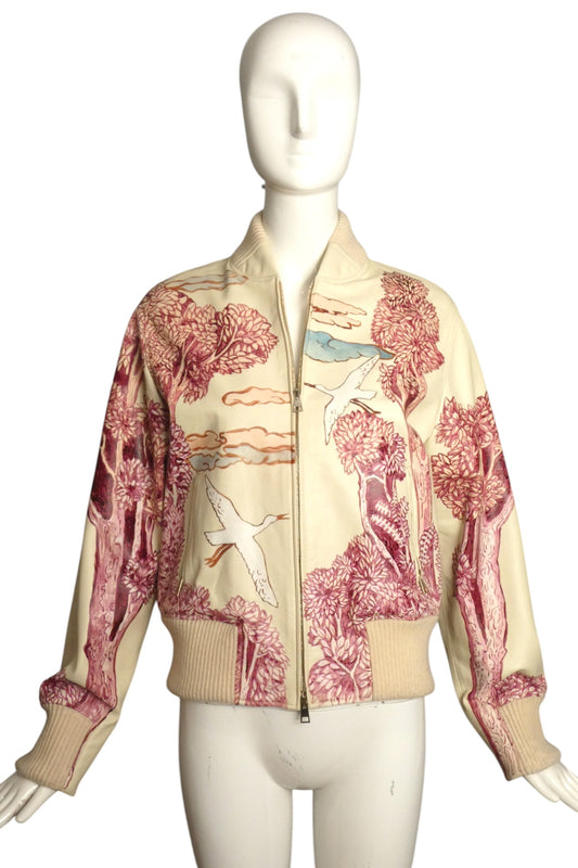 VALENTINO- Painted Leather Jacket, Size 6