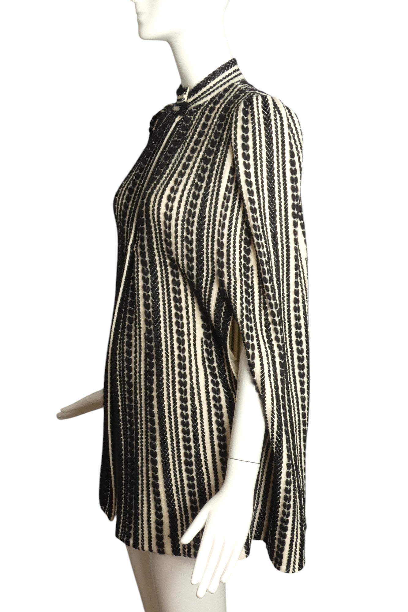 ALEXANDER MCQUEEN- Wool Patterned Knit Stripe Cape, Size XS