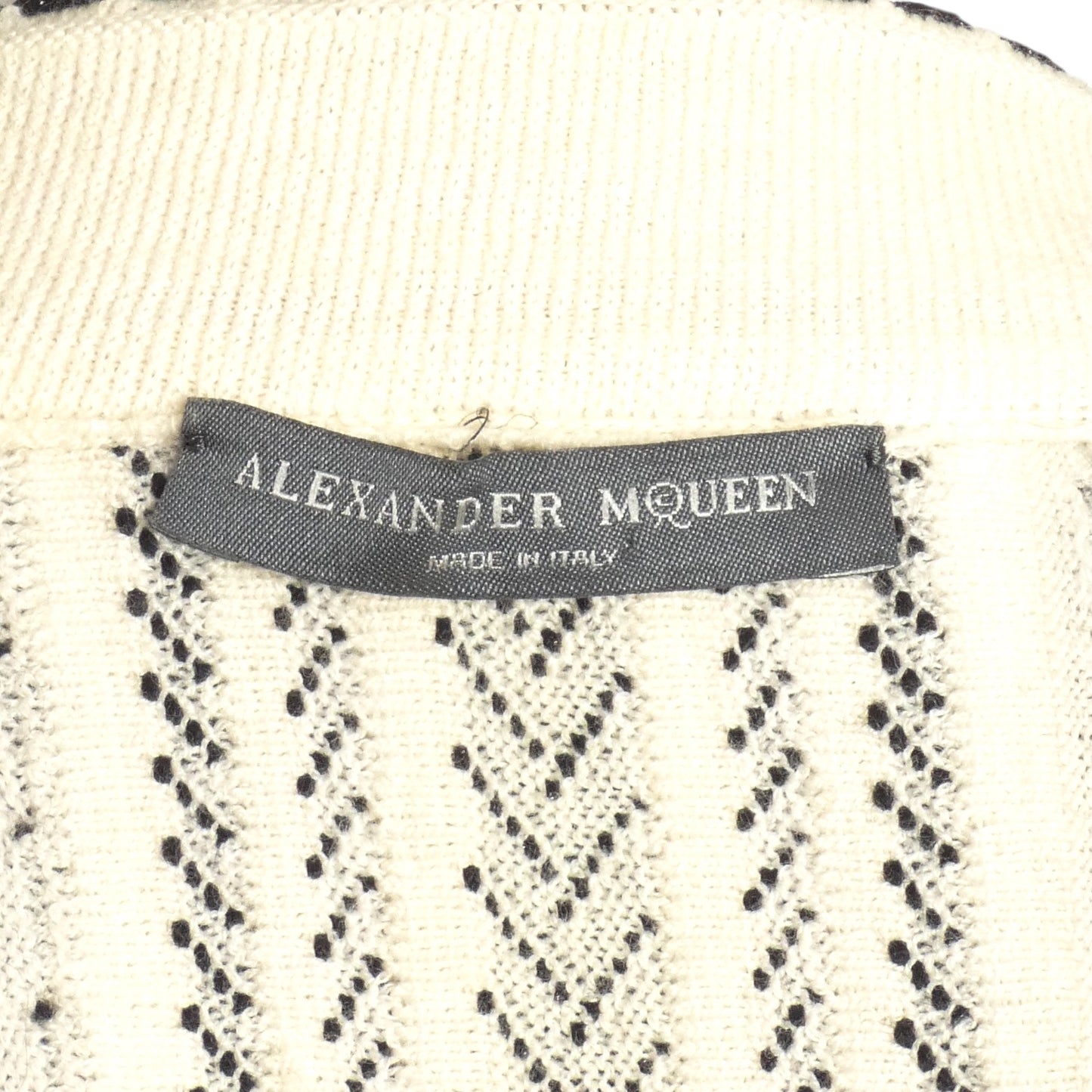 ALEXANDER MCQUEEN- Wool Patterned Knit Stripe Cape, Size XS