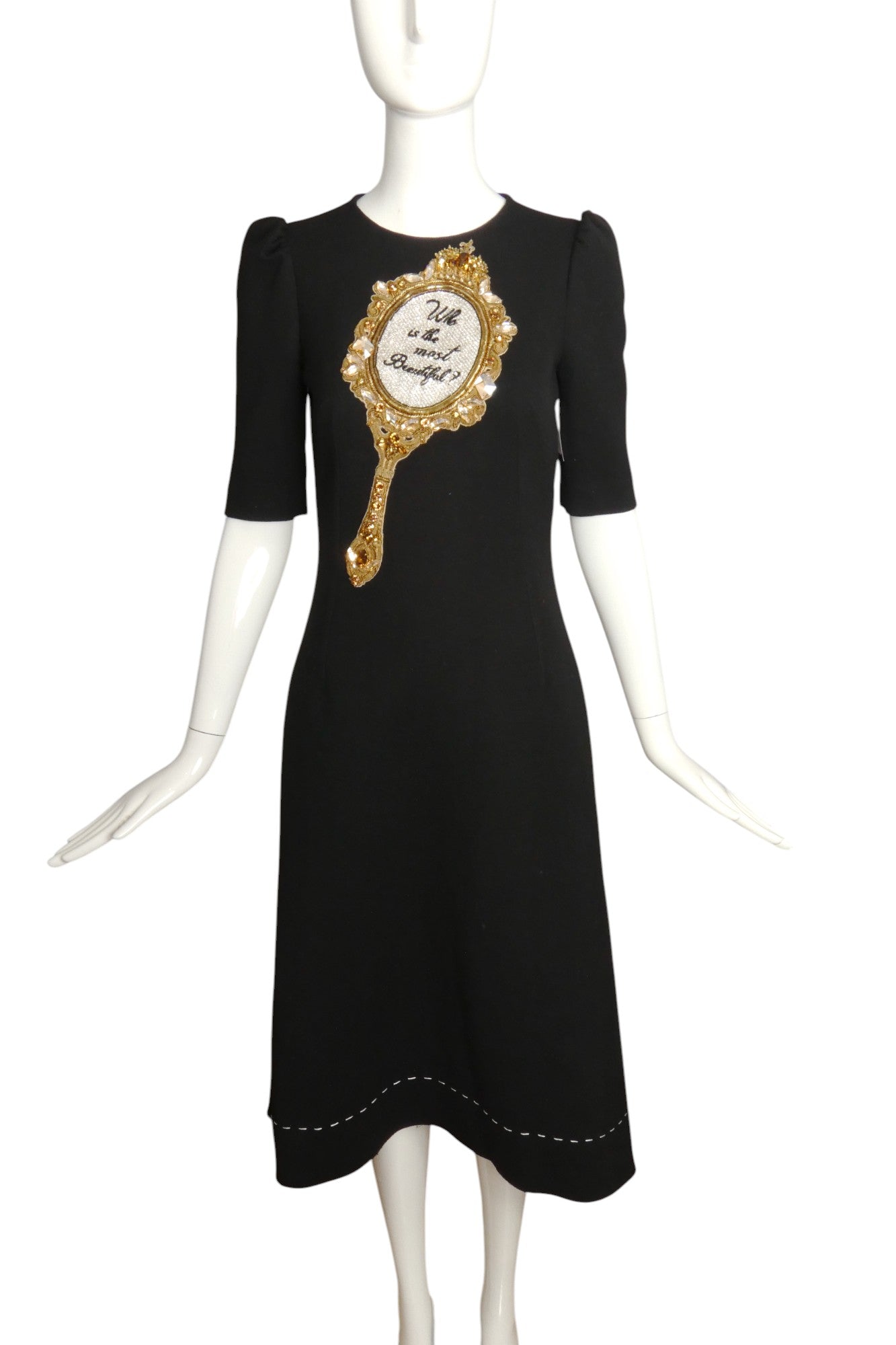 DOLCE & GABBANA- 2016 Black Mirror Fairy Tale Dress, Size 2