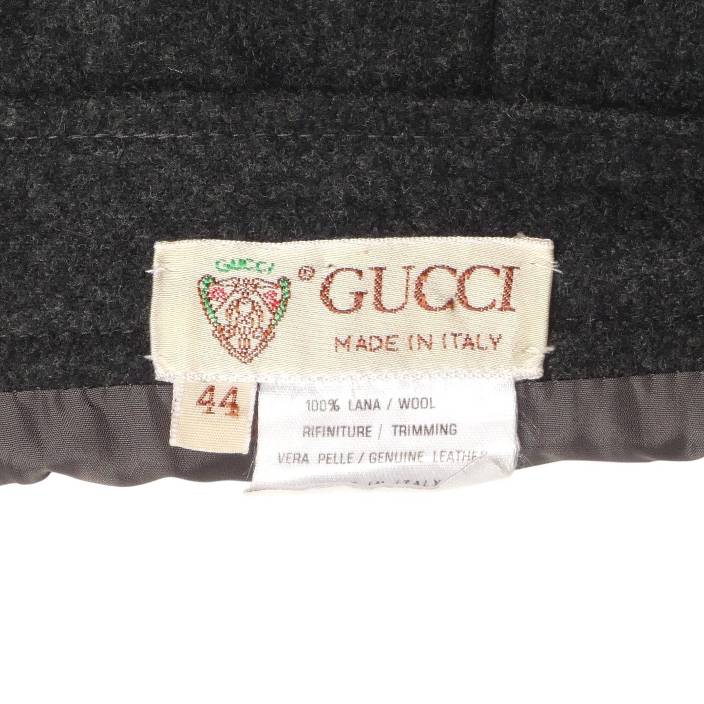 GUCCI- 1980s Grey Wool Wrap Skirt, Size 10