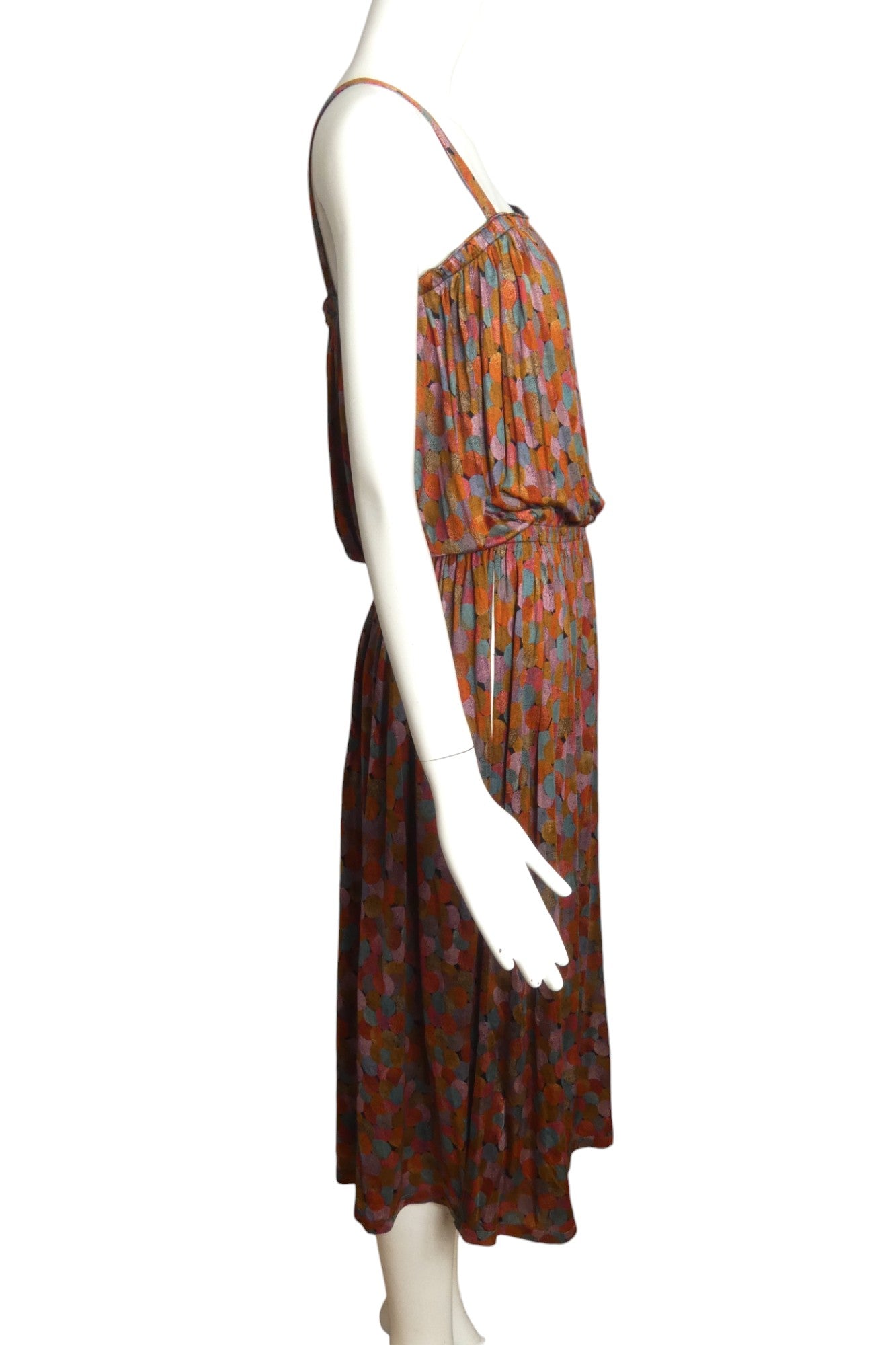 MISSONI- 1970s Printed Silk Slip Dress, Size 8