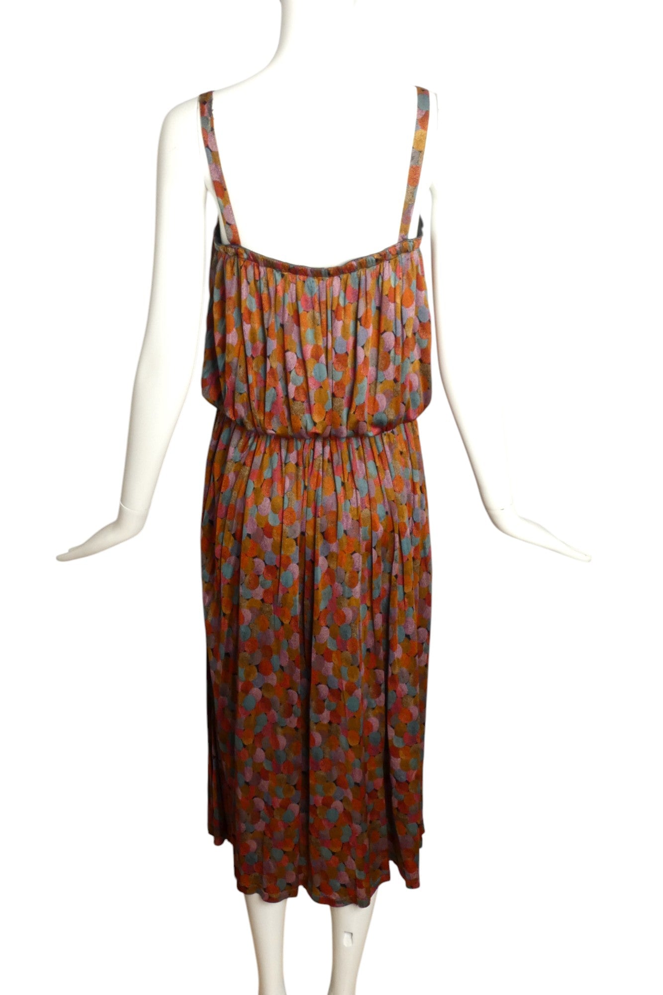 MISSONI- 1970s Printed Silk Slip Dress, Size 8