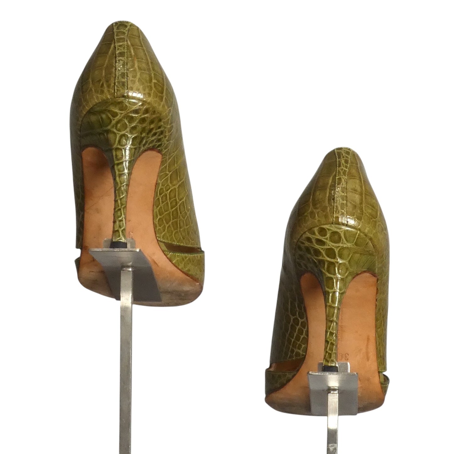 MANOLO BLAHNIK- Green Alligator Pumps, Size 36.5