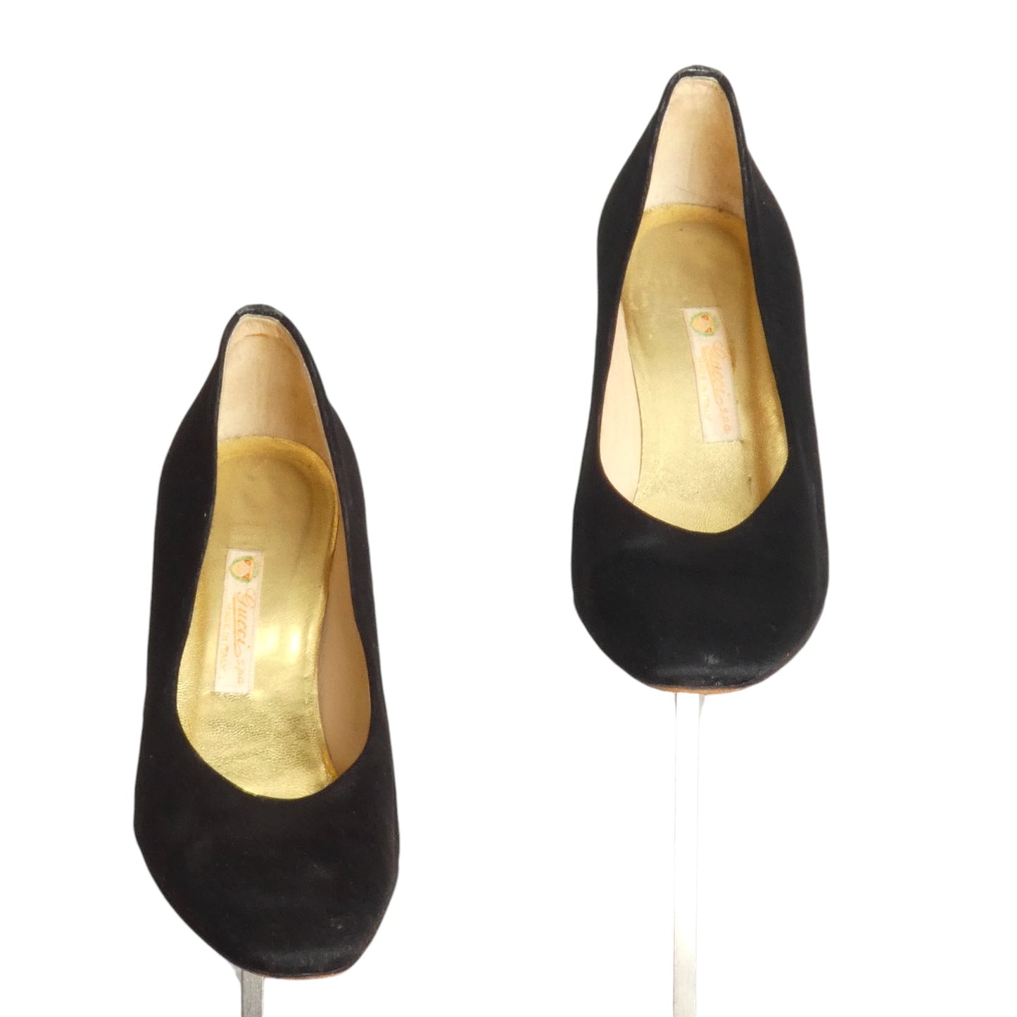 GUCCI- 1980s Black Satin Pumps, Size 36