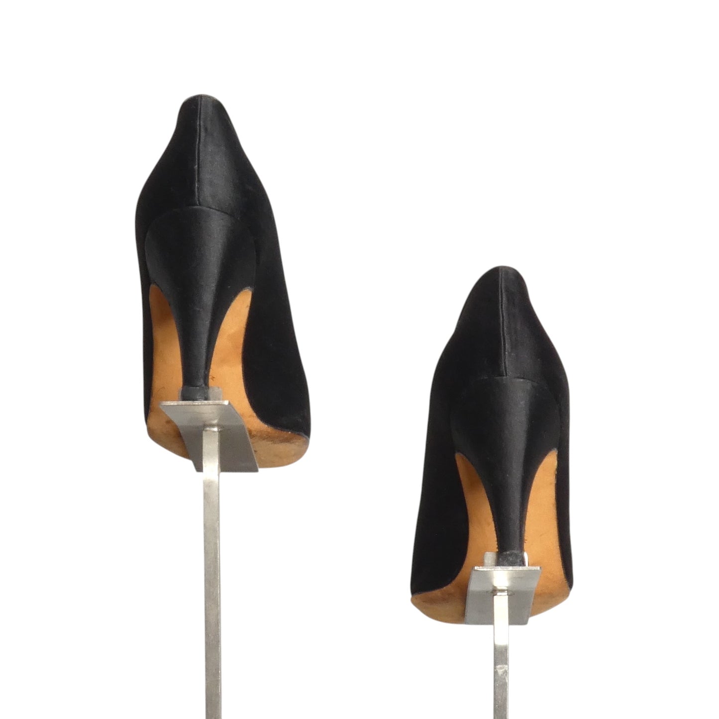 GUCCI- 1980s Black Satin Pumps, Size 36