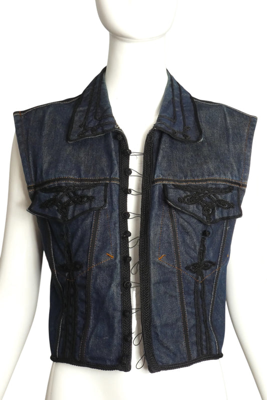 GAULTIER JEAN'S- 1980s Denim Vest, Size 6