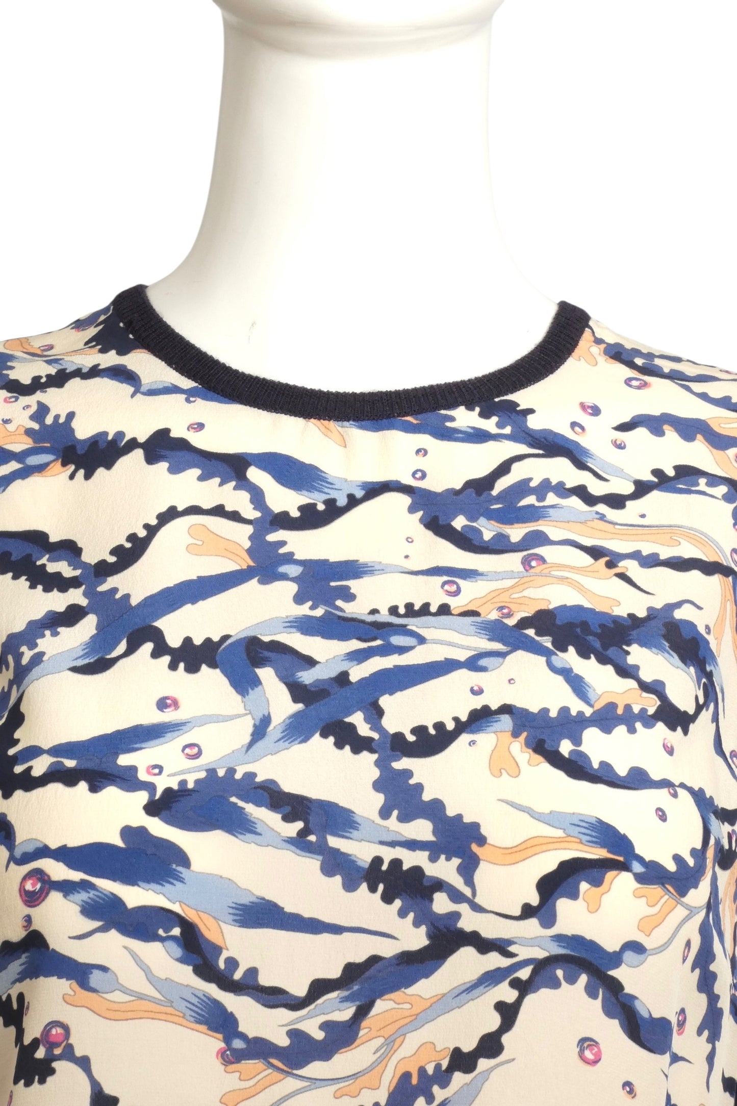 SALAVATORE FERRAGAMO- 1990s Print Silk & Knit Vest, Size XS