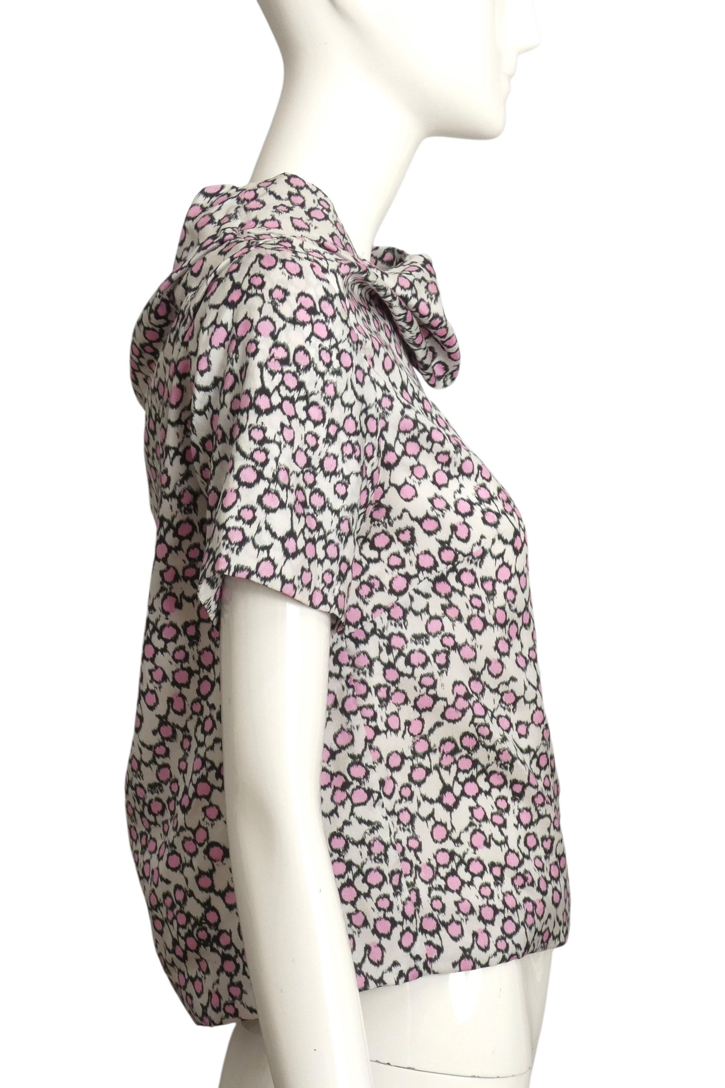 DRIES VAN NOTEN- Printed Silk Cowl Neck Blouse, Size 6