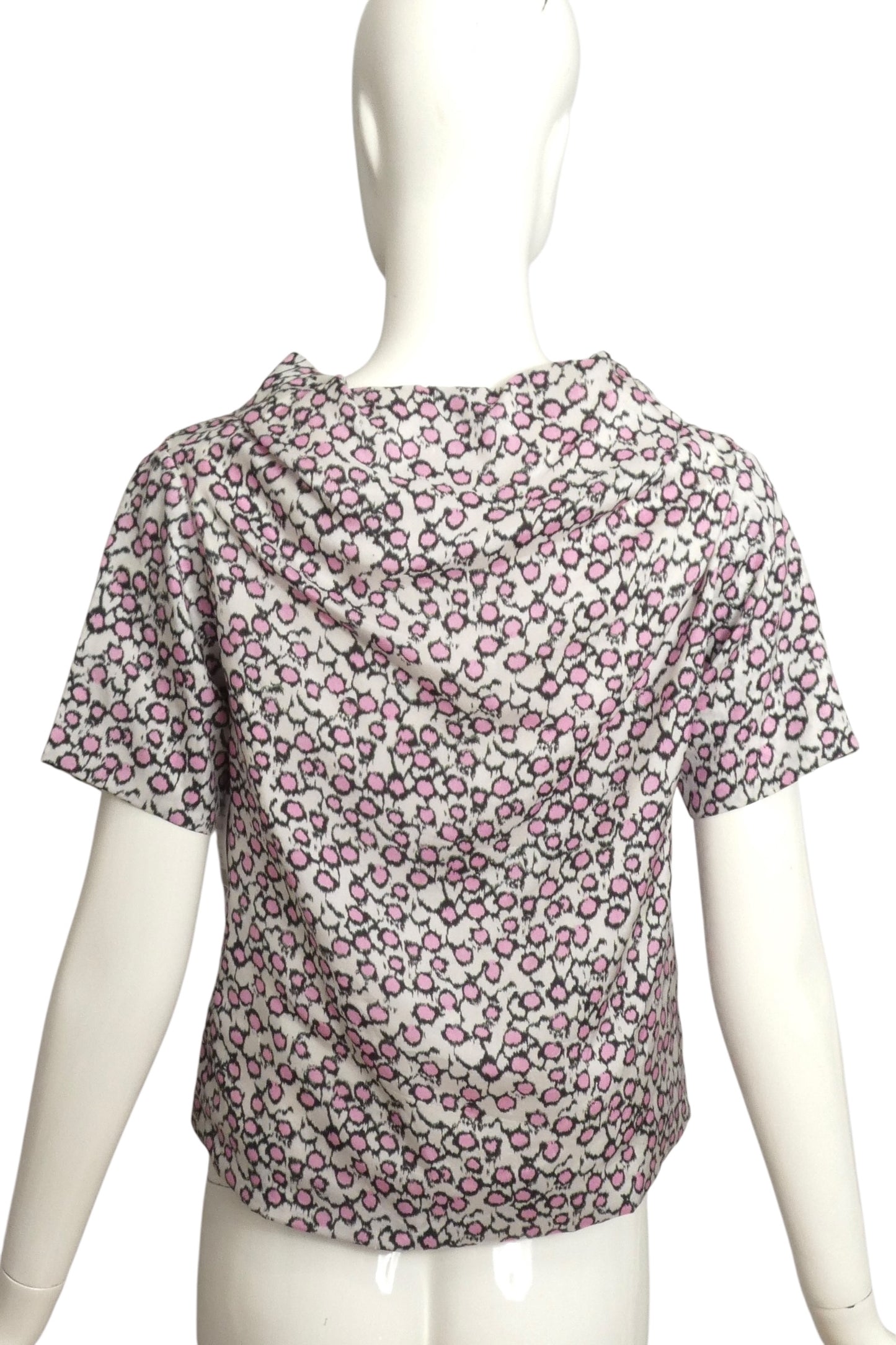 DRIES VAN NOTEN- Printed Silk Cowl Neck Blouse, Size 6