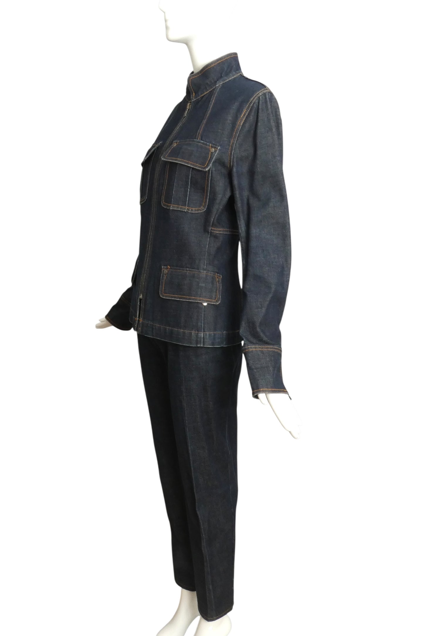 YVES SAINT LAURENT- Denim Pant Ensemble, Size 6