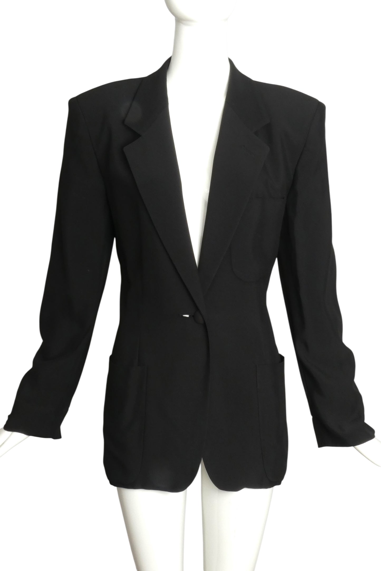 MOSCHINO COUTURE- 1990s Black "EYES" Blazer, Size 8