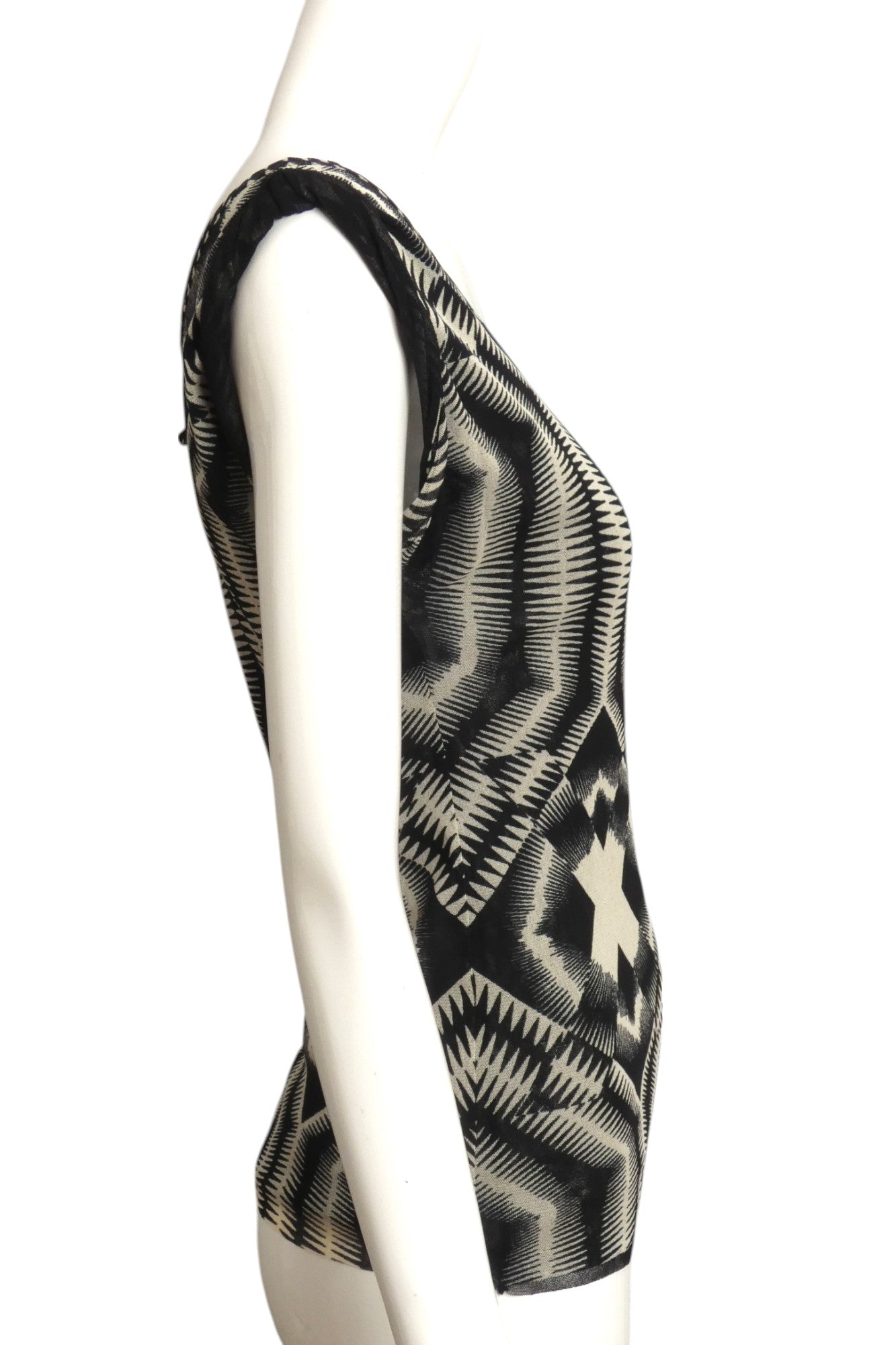 JEAN PAUL GAULTIER- Print Nylon Tank Blouse, Size Mediium